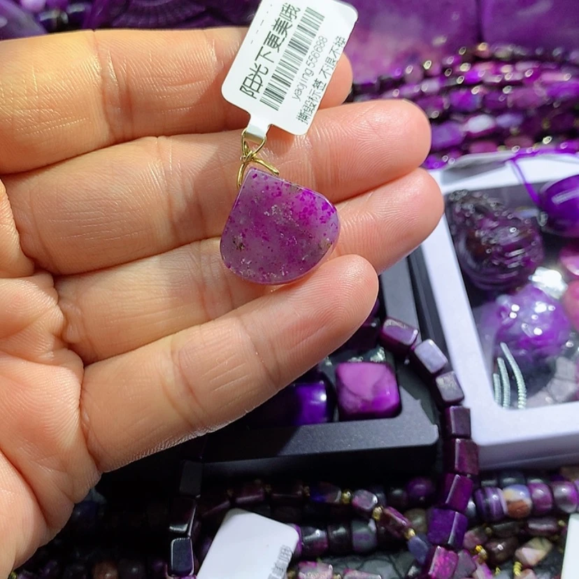 【闪购商品】苏纪石（舒俱来）银S925镀金镶嵌吊坠赠链