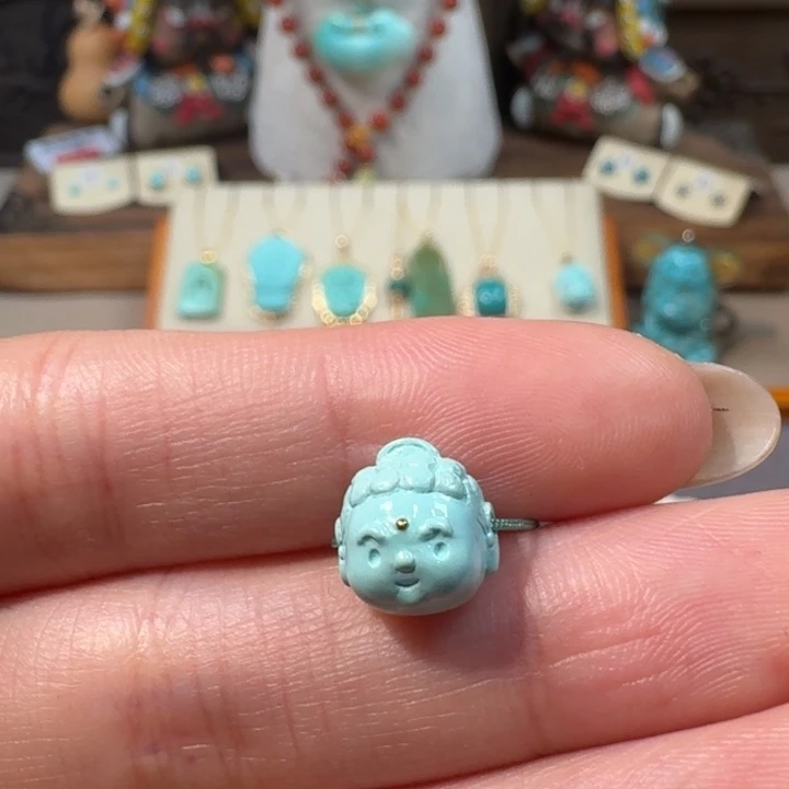 绿松石未镶嵌宝宝佛配饰