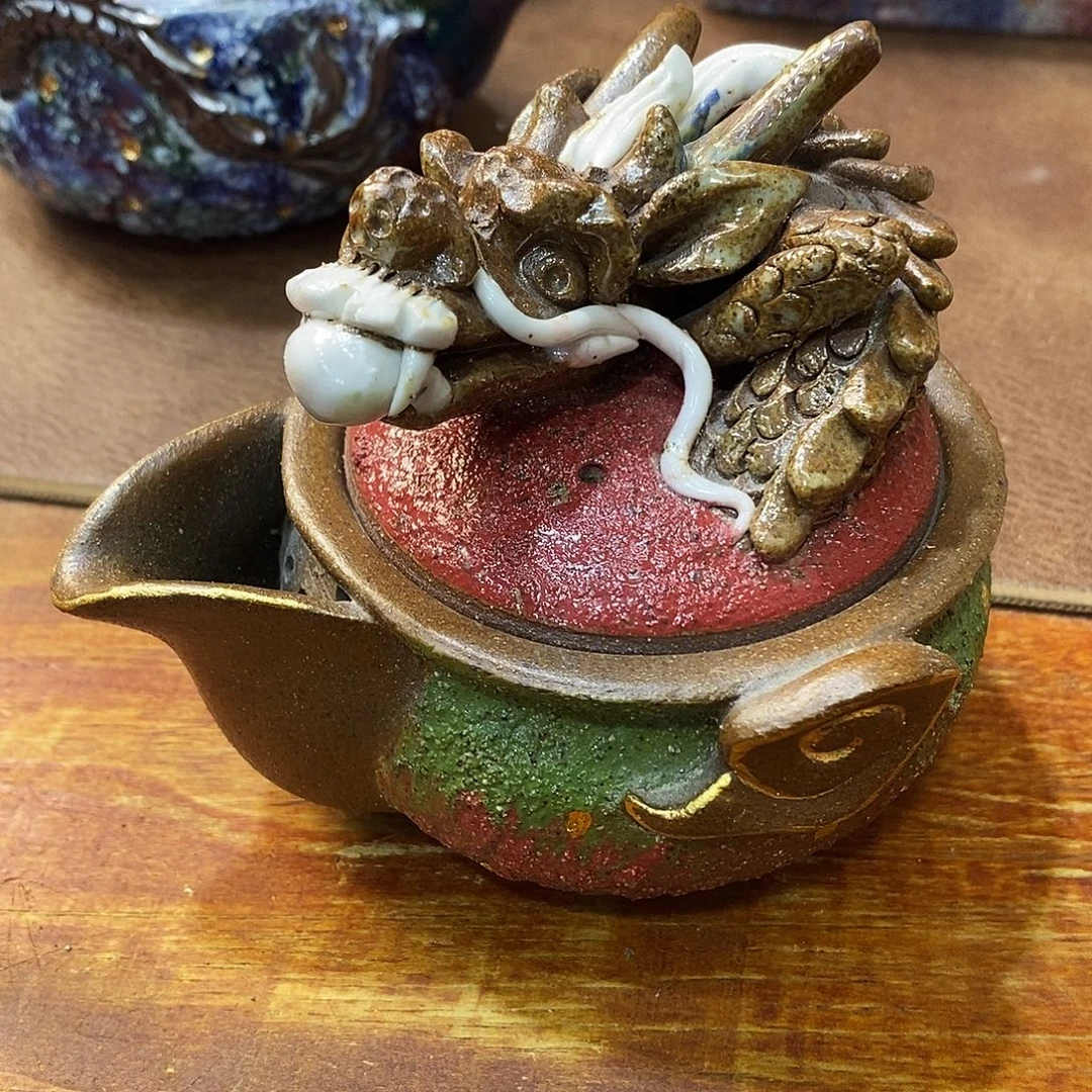 粗陶志野柴烧茶器
