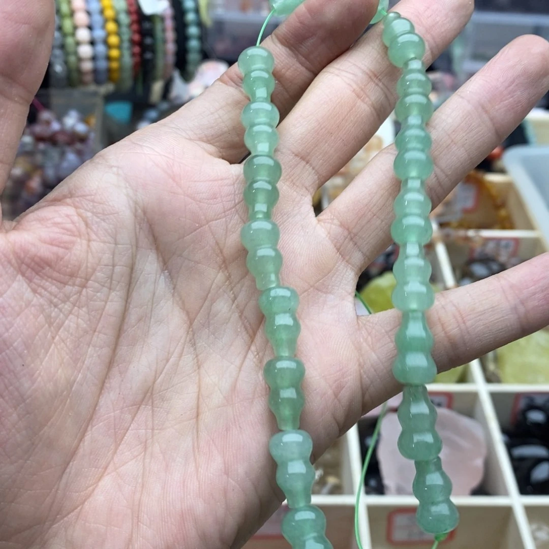 玛瑙/玉髓未镶嵌珠宝半成品一条8×14天然东岭玉葫芦A1102