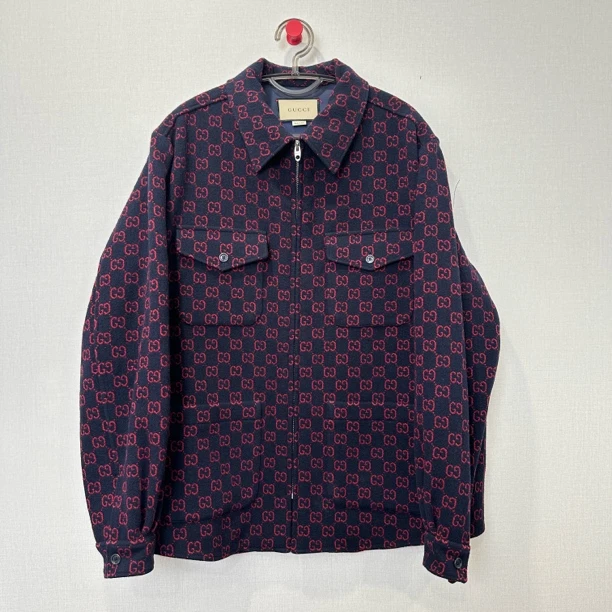 99新 GUCCI/古驰 黑红满印夹克/尺码48/编号11755