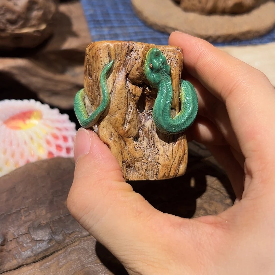 蛇盖置一物一件纯手工陶瓷