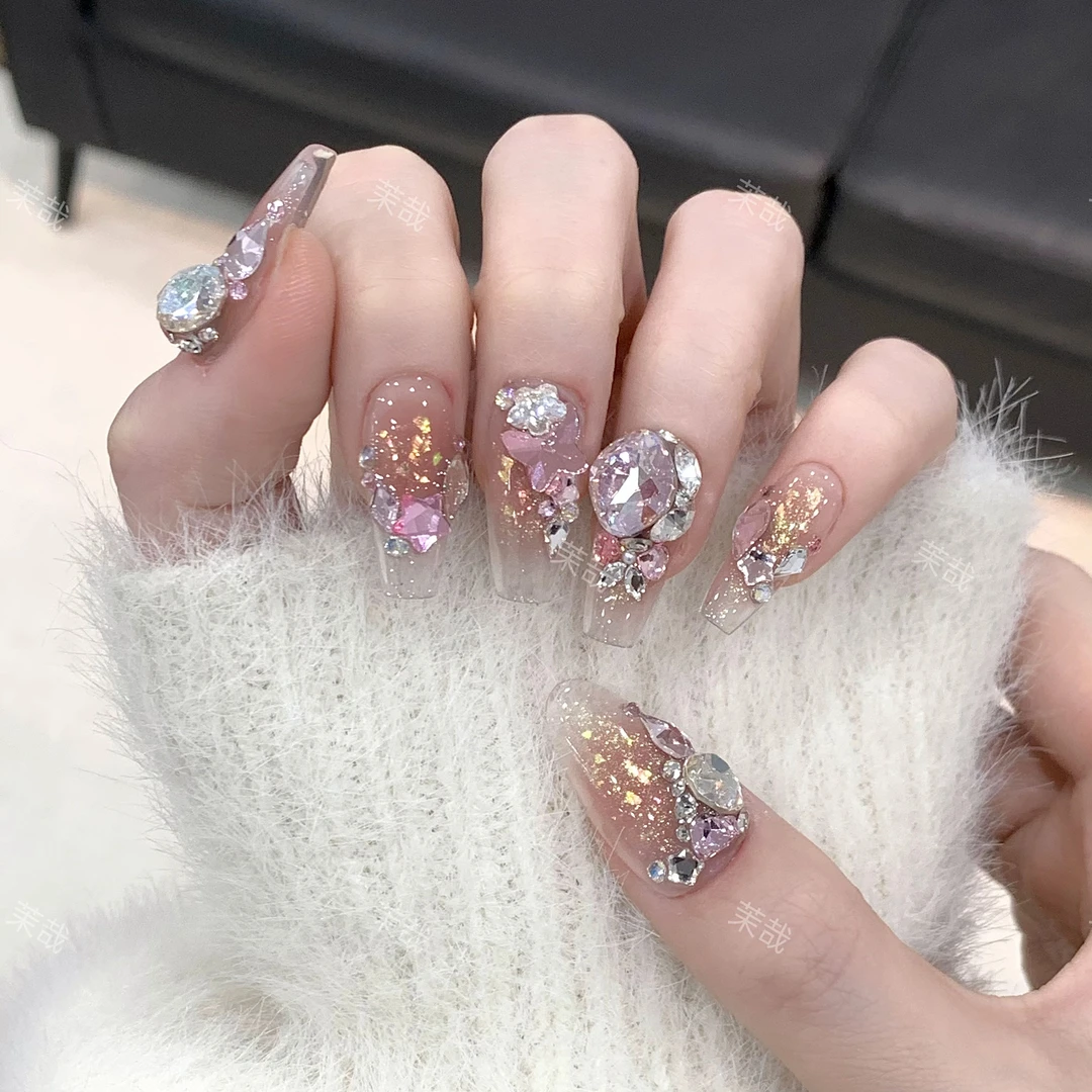 茉哉【糖果物语】纯手工定制美甲拆卸穿戴甲A3655