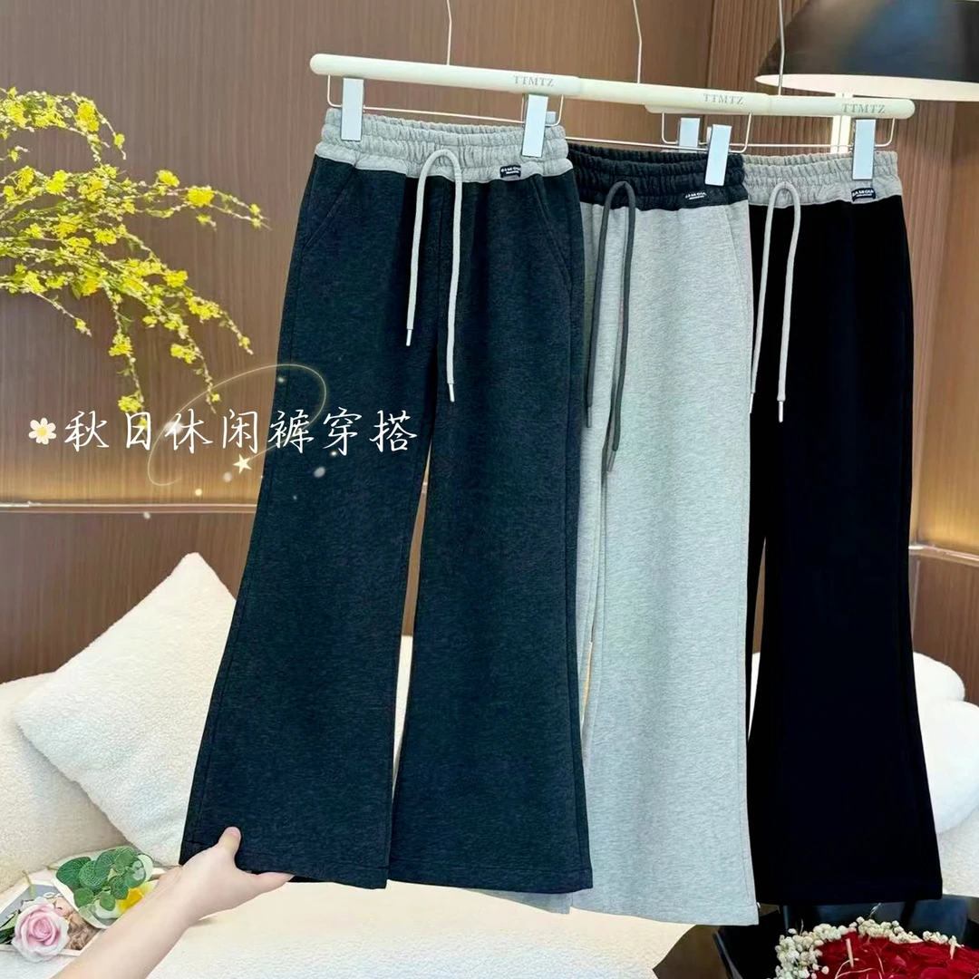 【实体品质.加绒】女童休闲裤2025秋冬中大童微喇裤高腰直筒裤2976