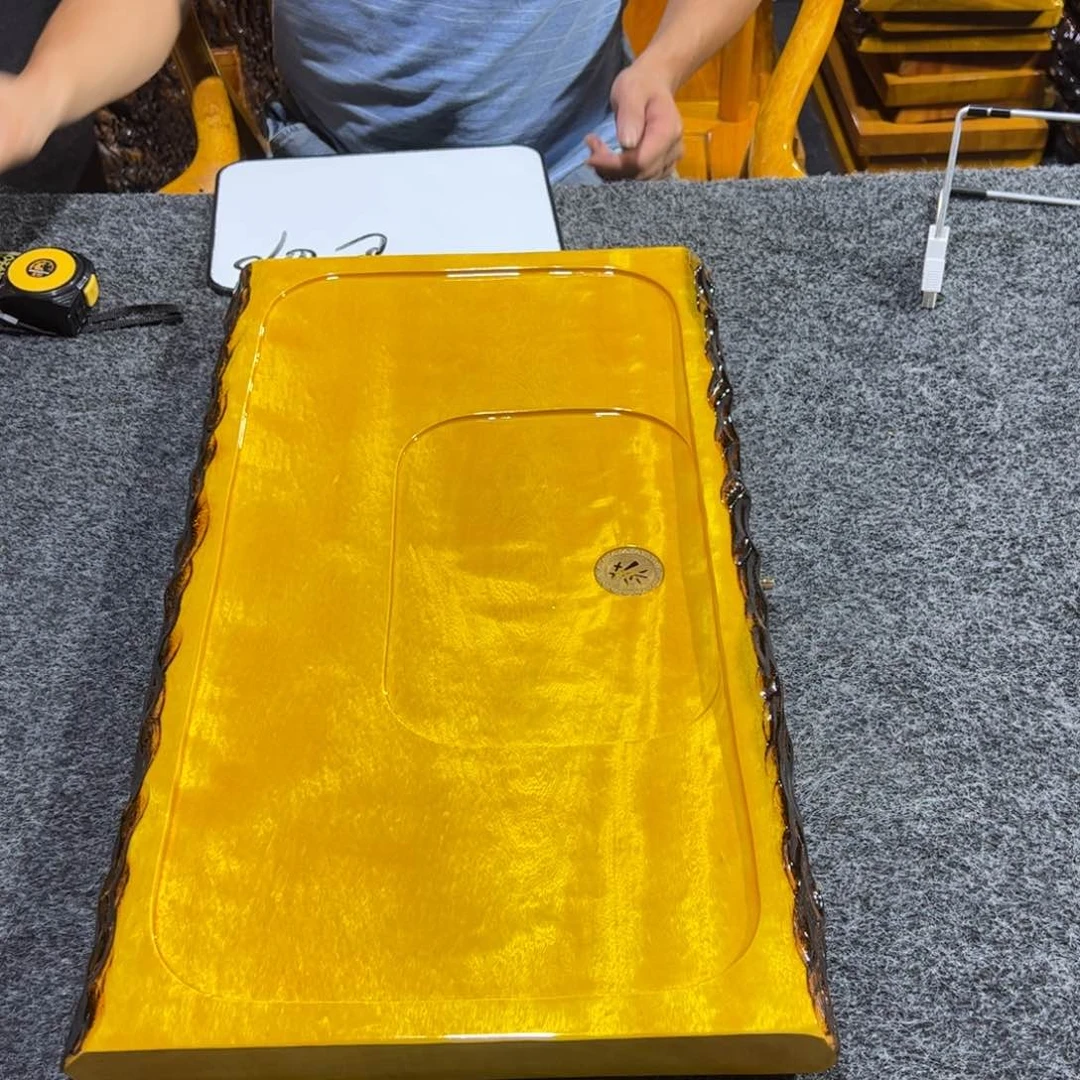 缅甸大叶金丝楠实木茶盘