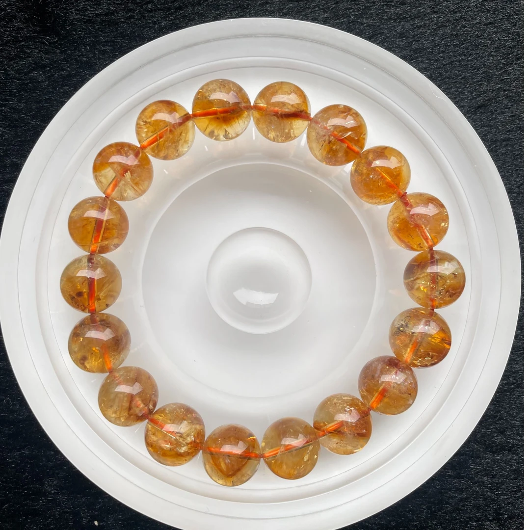 天然黄水晶暴力黄黄塔晶手串手链巴西招财男款女款单圈多圈正品