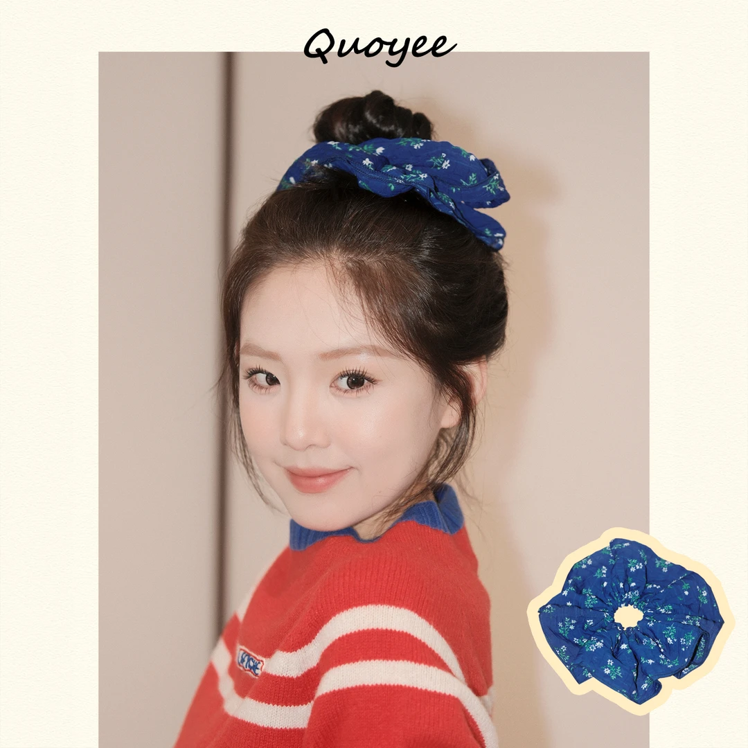 Quoyee 韩系甜美风 碎花大肠发圈 松紧发带LXH01