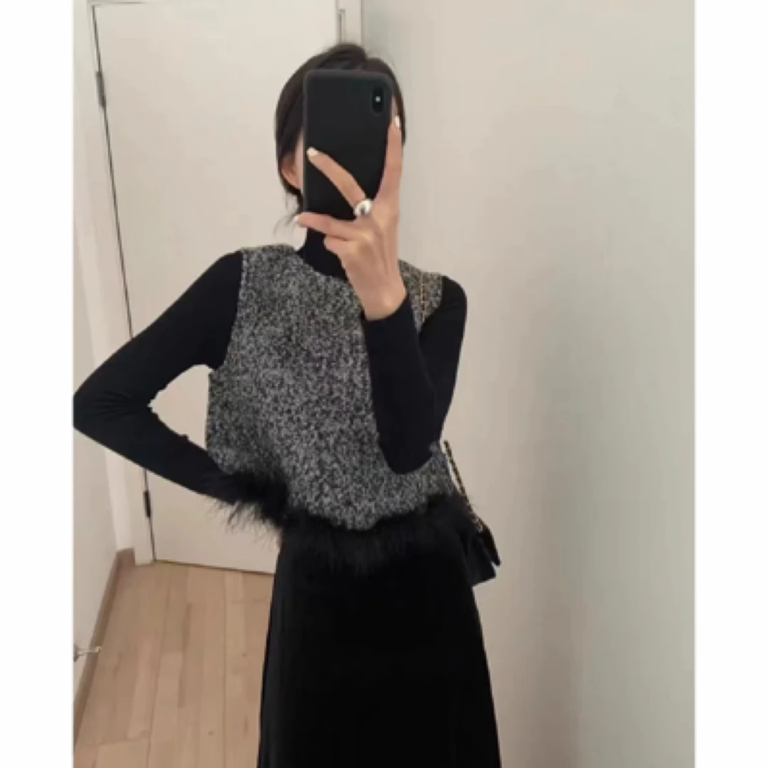 真毛马甲 加厚羊羔