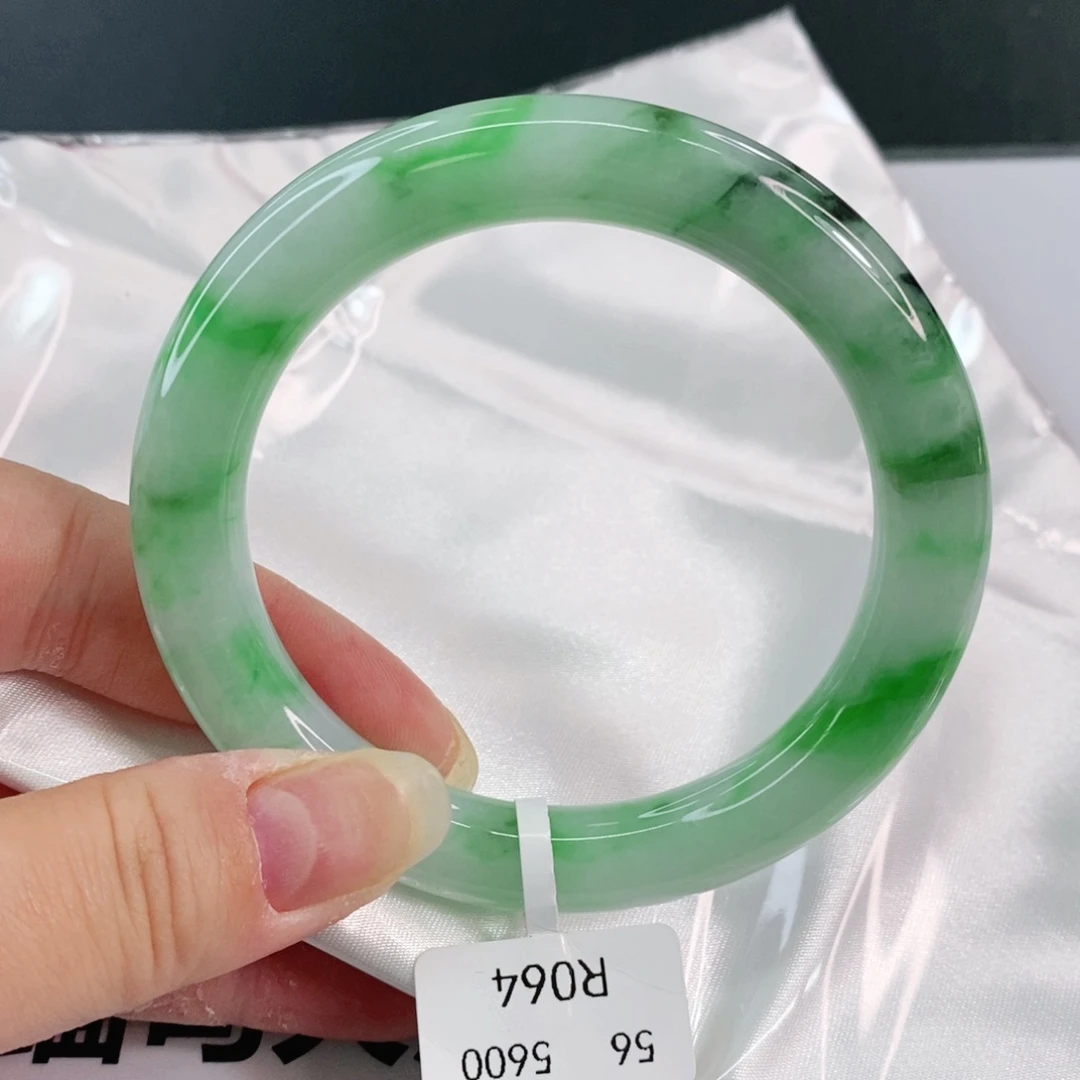 翡翠手镯未镶嵌纯天然缅甸A货翡翠56.4