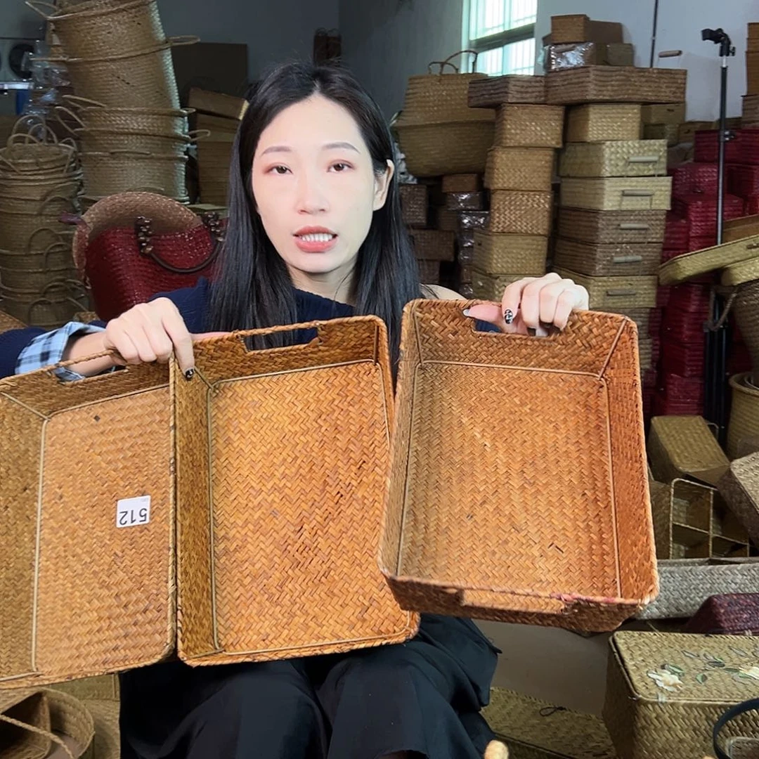 草编草编包/草编收纳盒带瑕疵