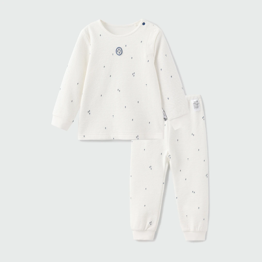 moimoln小云朵2025新款儿童内衣套装冬季宝宝秋衣秋裤女童家居服