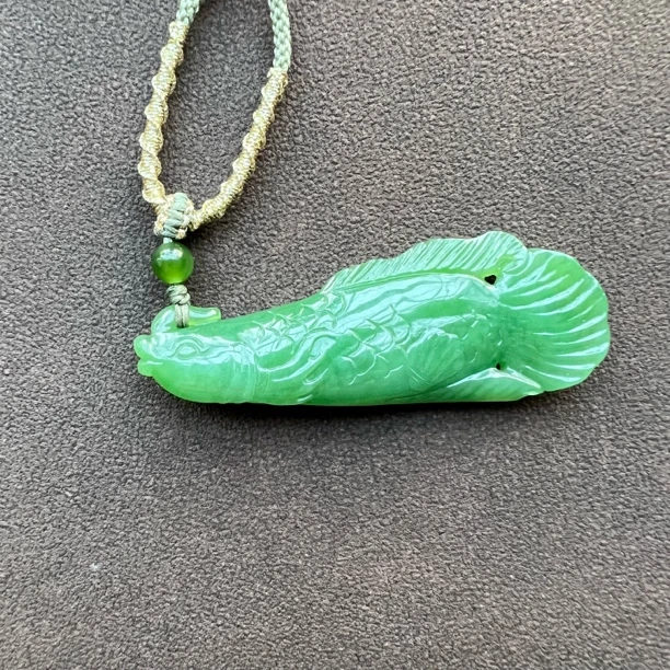 和田玉碧玉龙鱼吊坠ZZJ47-1