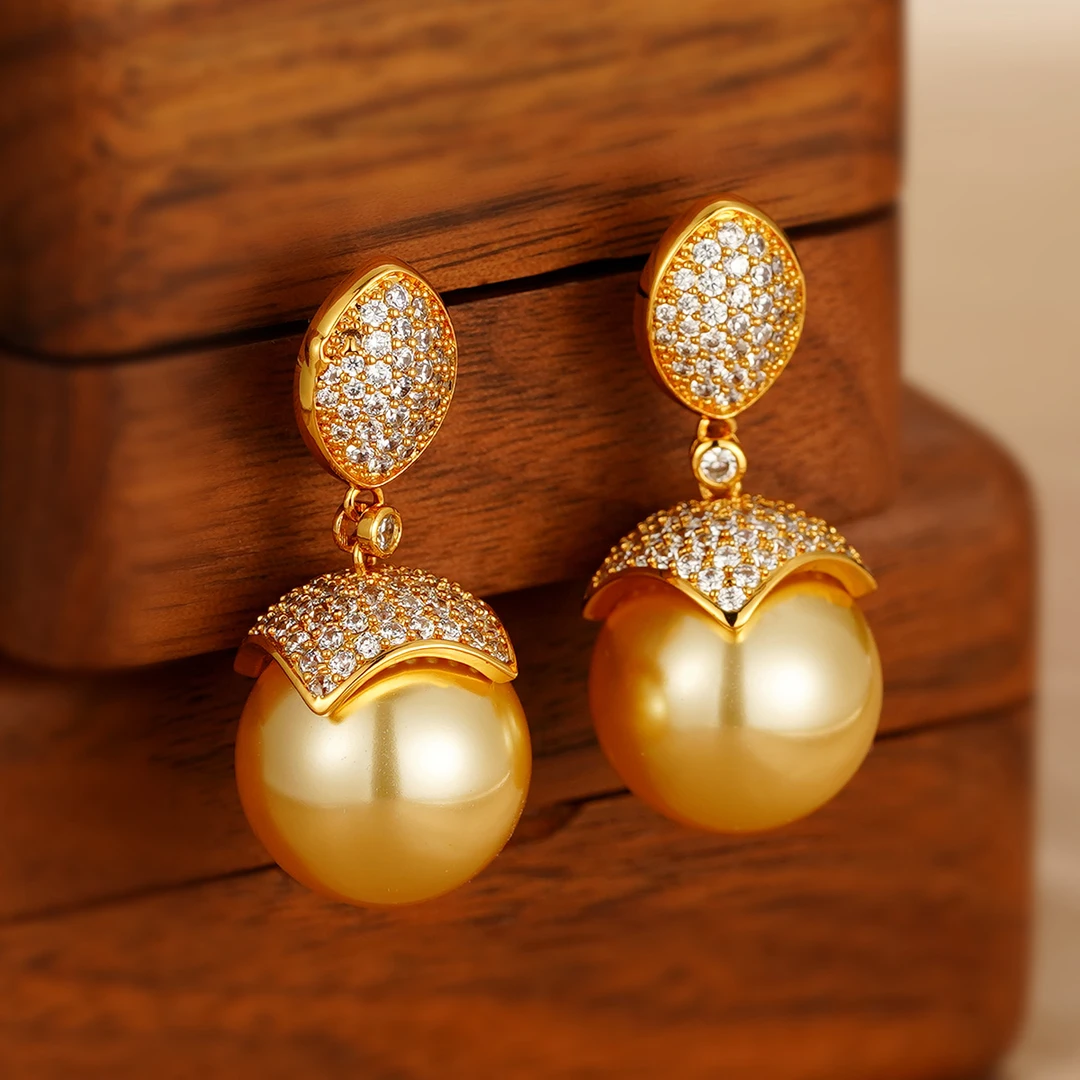 铜合金合成锆石耳饰 轻奢时尚经典气质简约优雅耳环CS