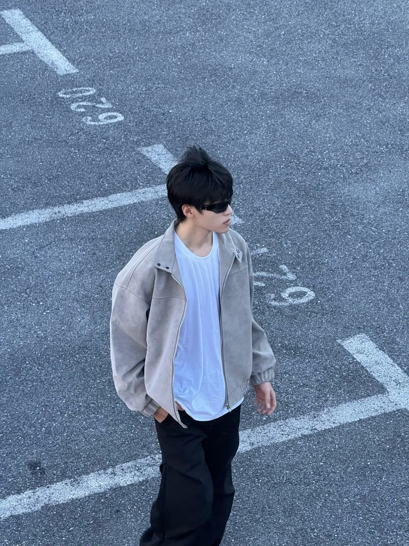 【NEO 25ss】立领pu皮夹克外套男 款秋季设计感 宽松痞帅高级感