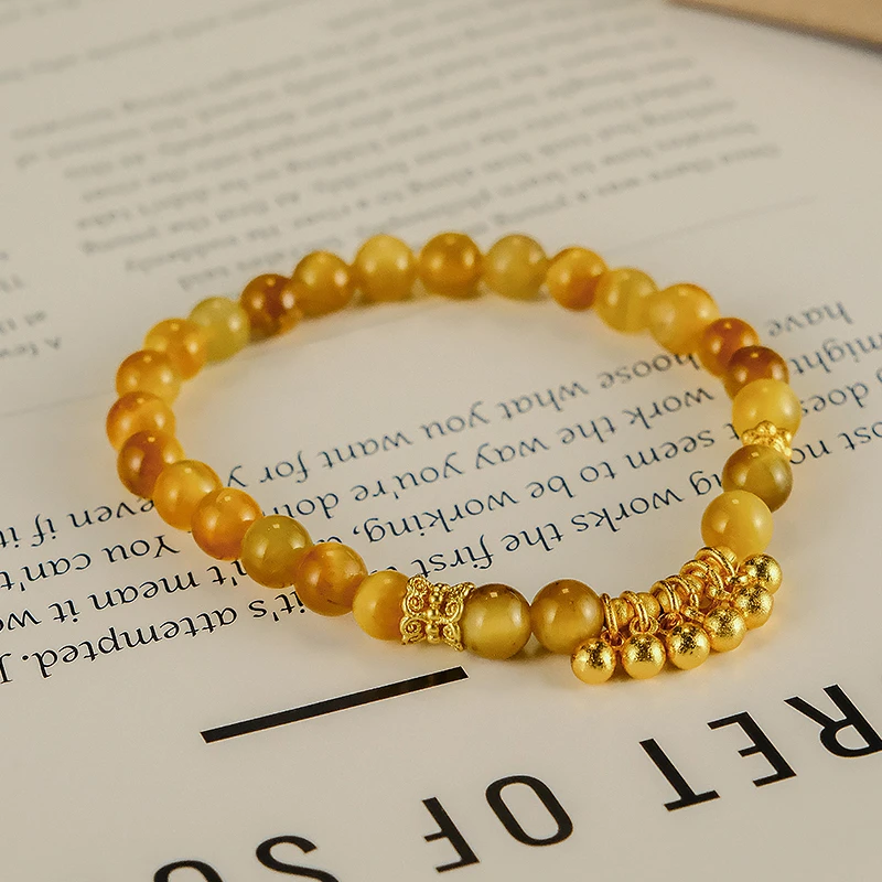 原创设计款单圈虎眼石圆珠手链-6373