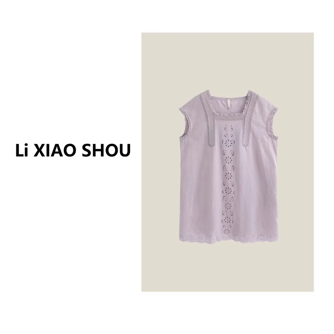 【李小瘦大码女装】夏季简约气质小众百搭苎麻连衣裙155D