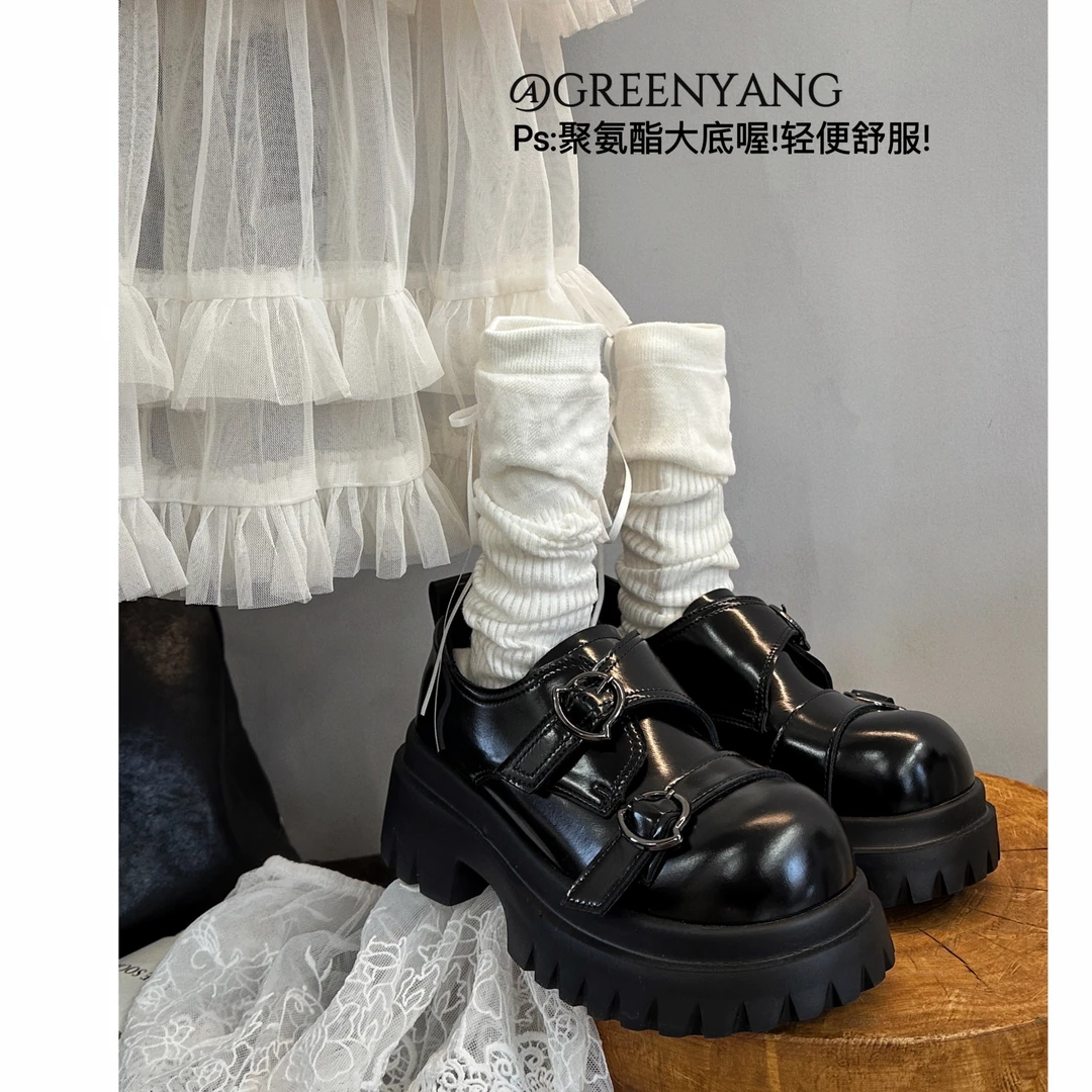 老羊家~乐福鞋女2025新款春季厚底小个子增高英伦风复古百搭单鞋