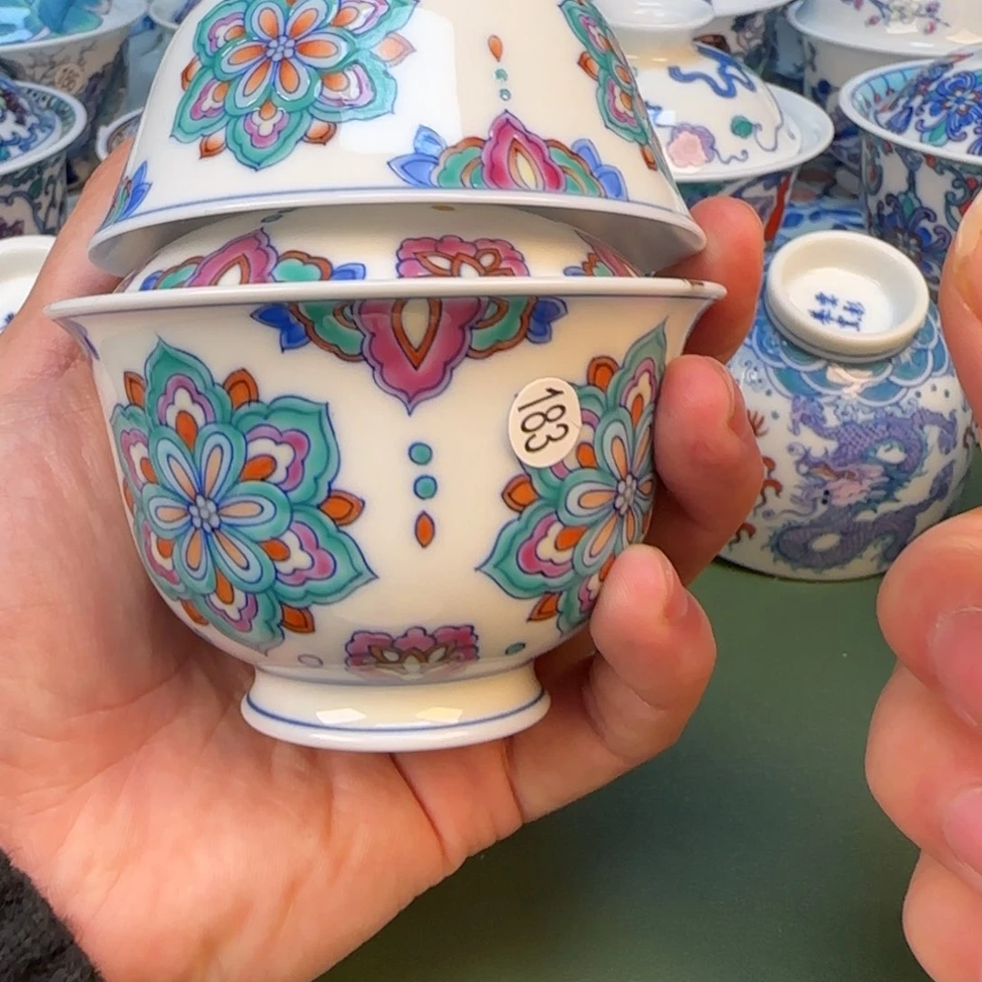 梦**片彦祖纯手工手绘茶具183两件套