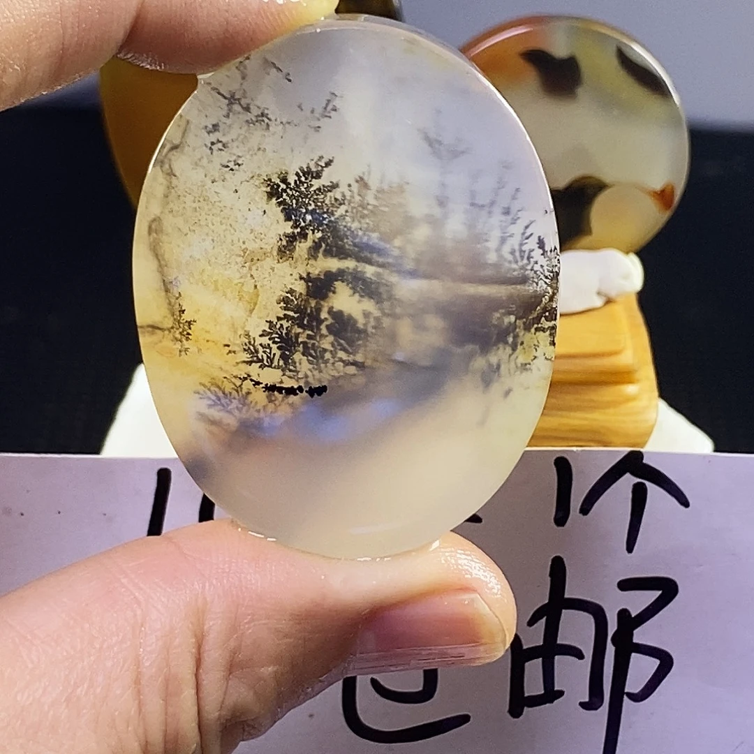 合成碳硅石非金属时尚图纹画面石饰品