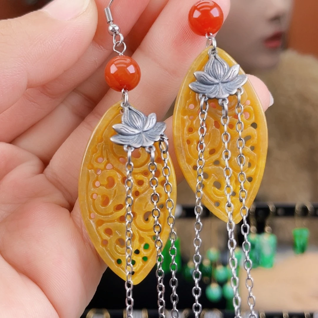 翡翠未镶嵌耳饰饰品