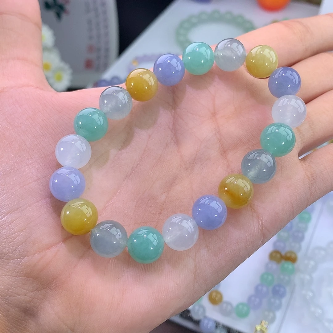 未镶嵌手链翡翠明艳冰多宝手串