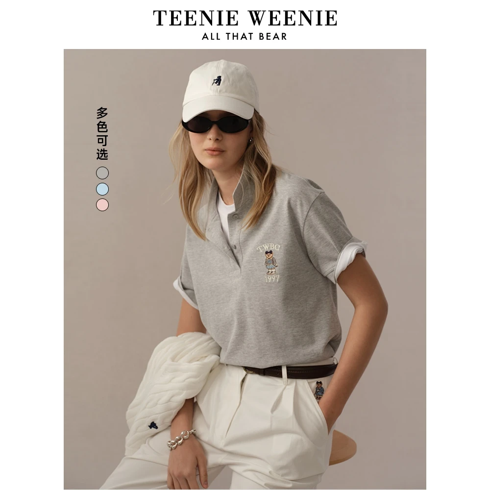 TeenieWeenie小熊女POLO衫T恤25休闲松弛学院风短袖女TTHA256505I