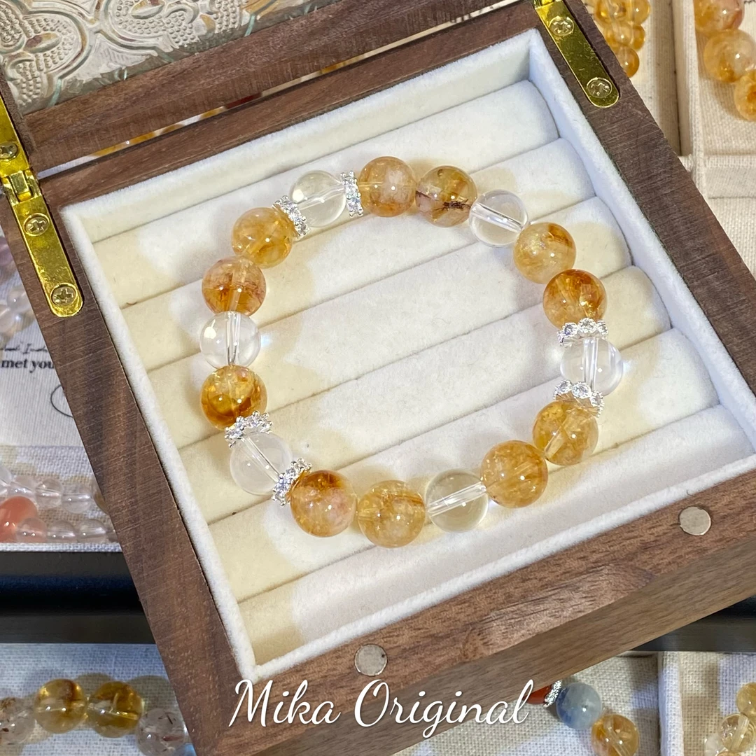 【黄塔白水】水晶手串 个性气质多样性发一颜色微差