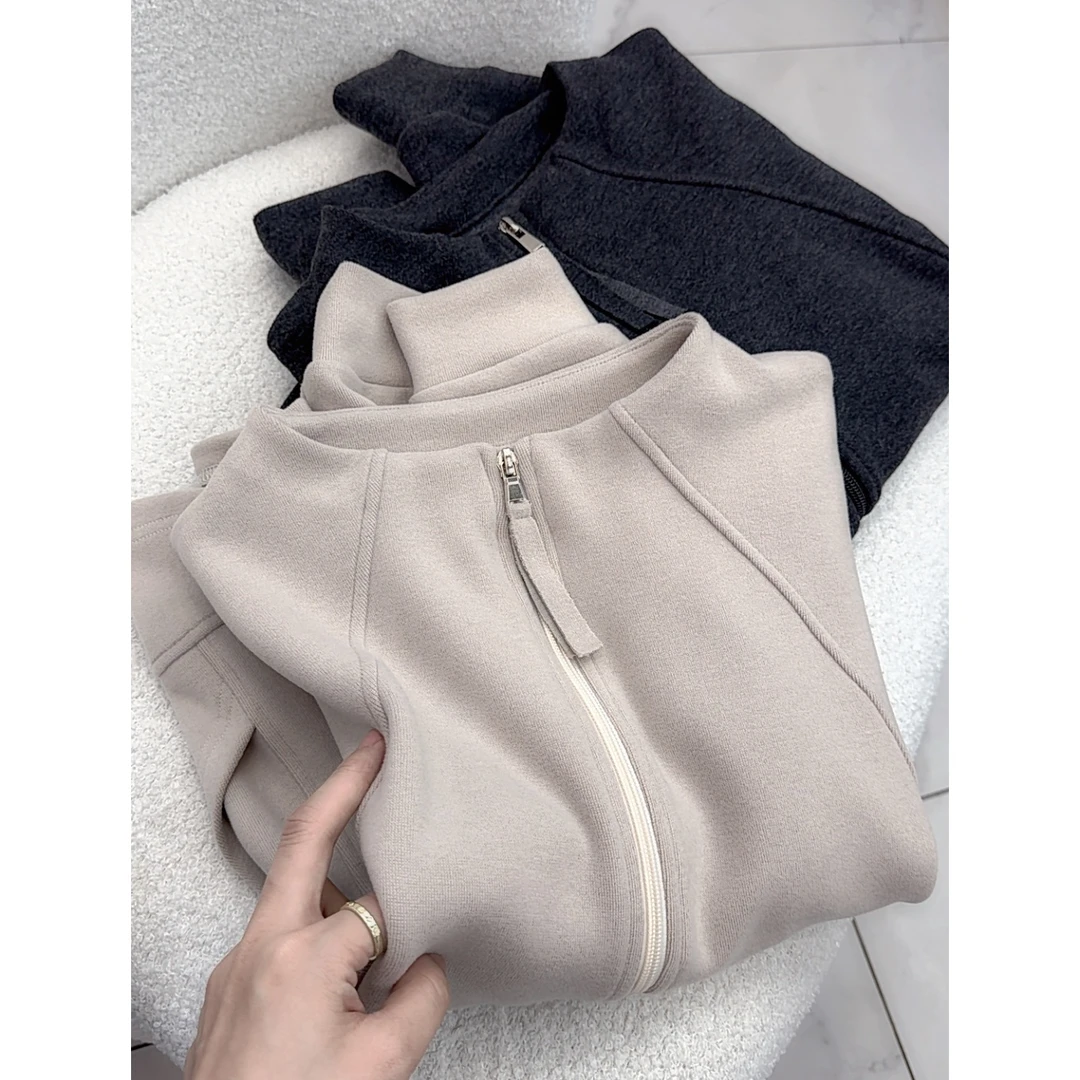 小立领外套」百搭好穿！纯色显瘦立体裁剪百搭休闲长袖开衫卫衣