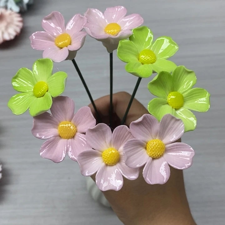 陶瓷陶瓷材料5朵混搭