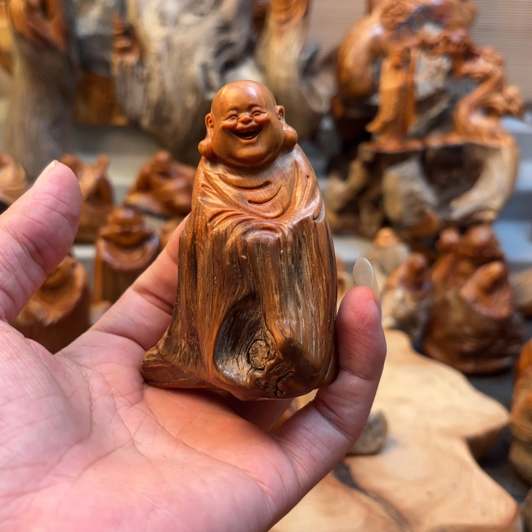 喝***彩柏木太行崖柏手工雕刻