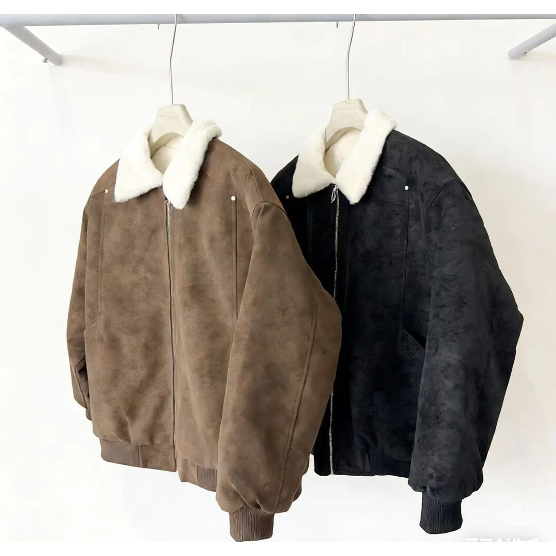 J-1663#韩系基础款加绒复古百搭外套男（福利）