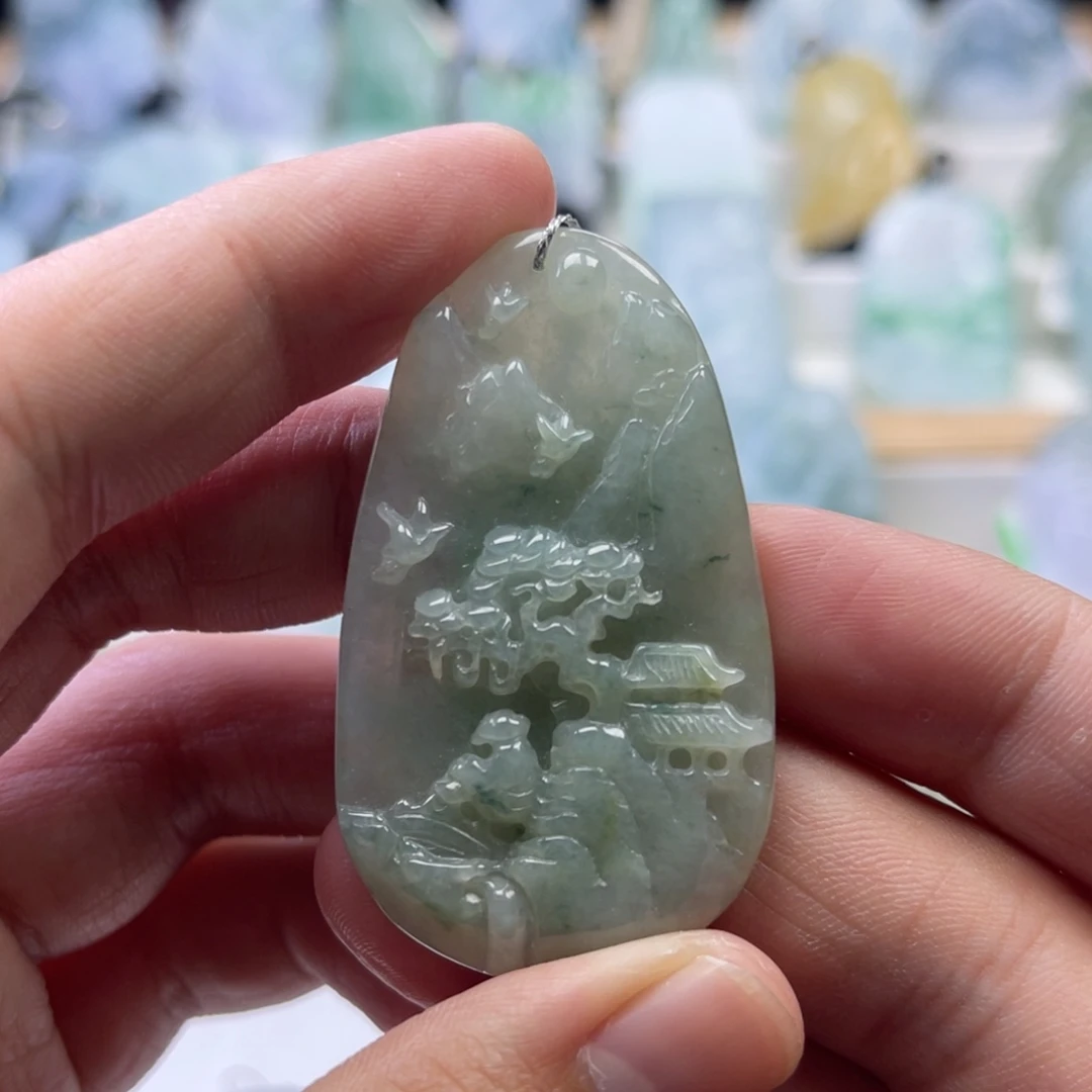 翡翠未镶嵌颈饰498