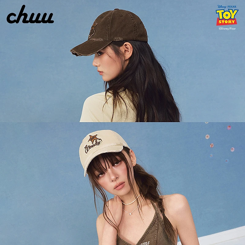 CHUU迪士尼皮克斯玩具总动员系列鸭舌帽子夏季新品磨破绣花棒球帽