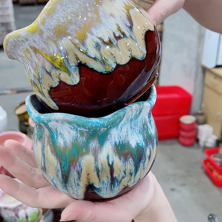 有孔，凑10元包邮陶瓷花盆发货！