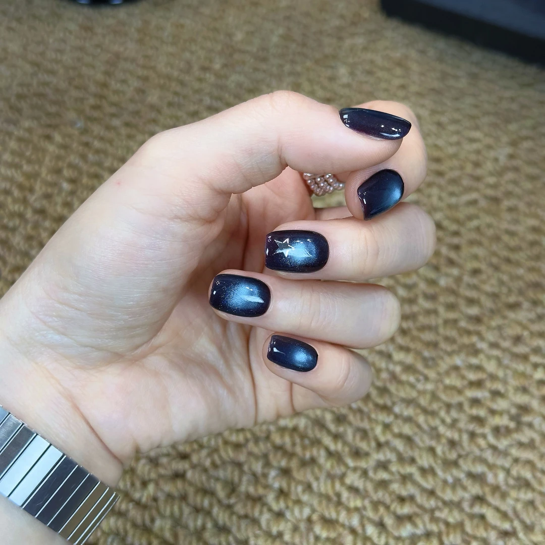 『墨尔本』NOMI棕蓝猫眼手工穿戴甲春夏新款福利个性显白新款穿戴甲