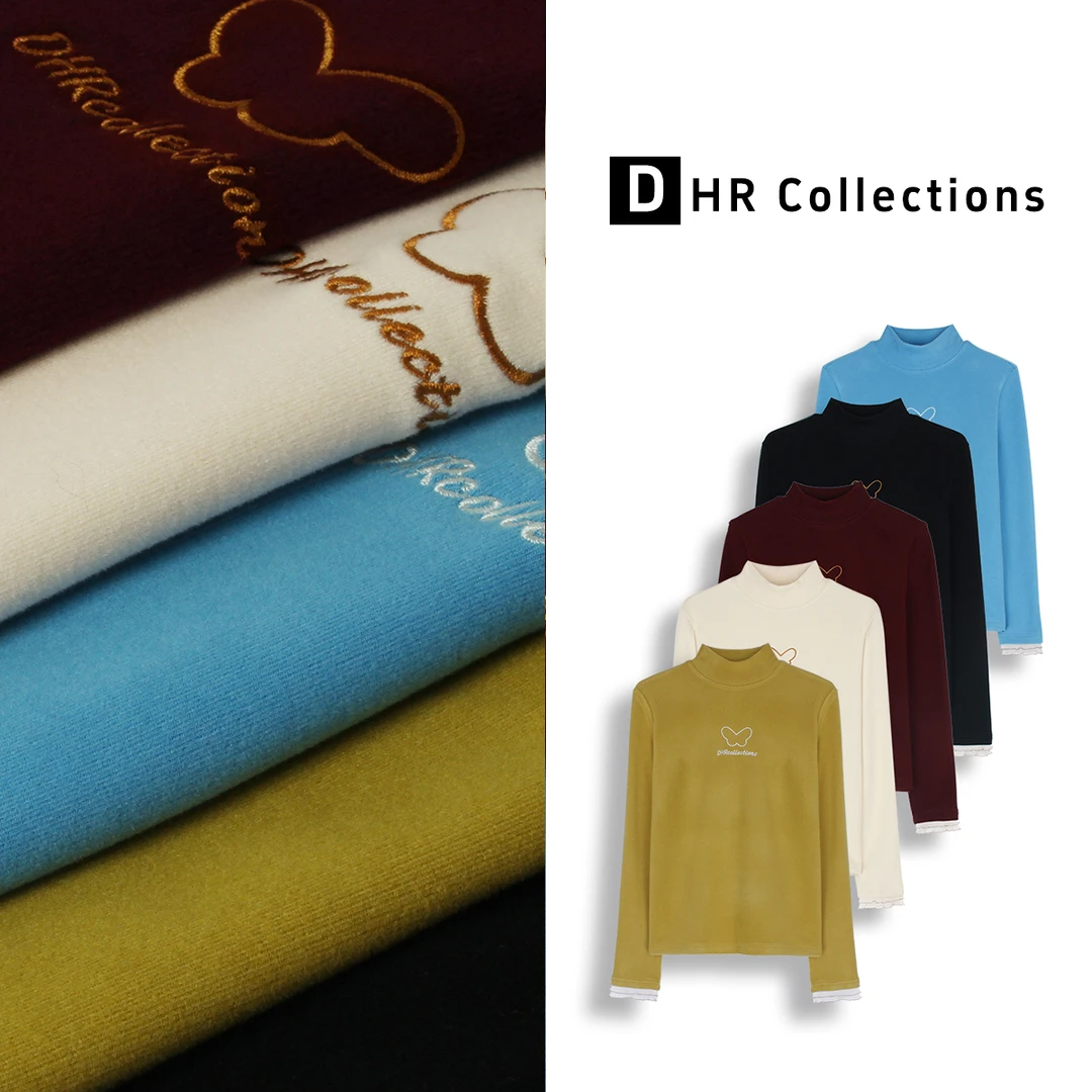 DHR COLLECTTIONS豆豆【化蝶】冬季厚款加绒印花长袖打底女-D767