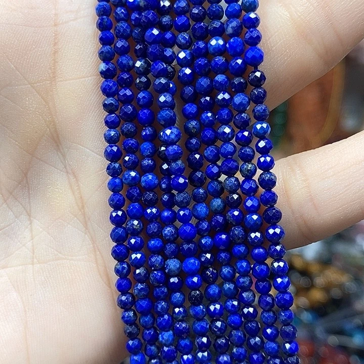 玛瑙/玉髓未镶嵌珠宝半成品A级天然青金切面卡3mm