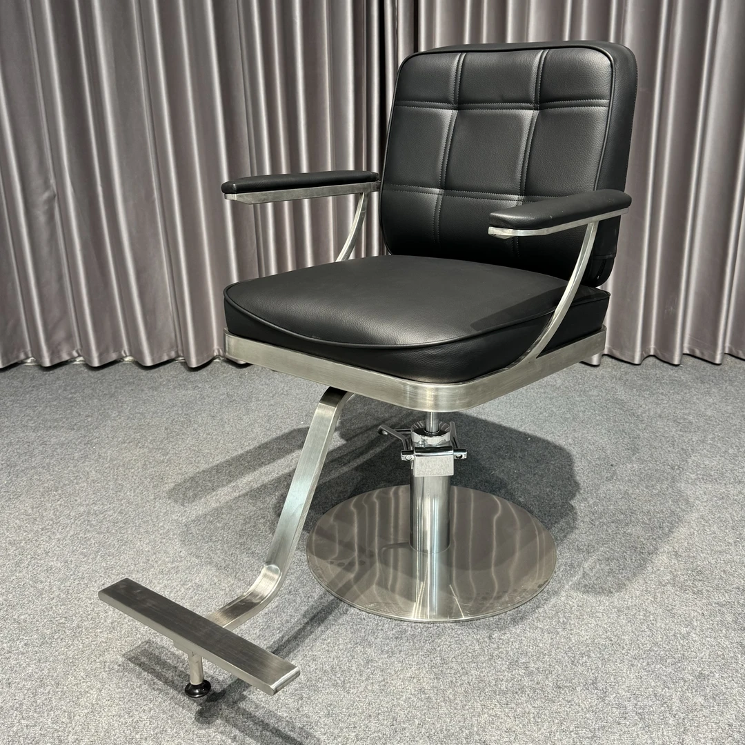 新款高档发廊专用可升降旋转多功能黑色美发椅