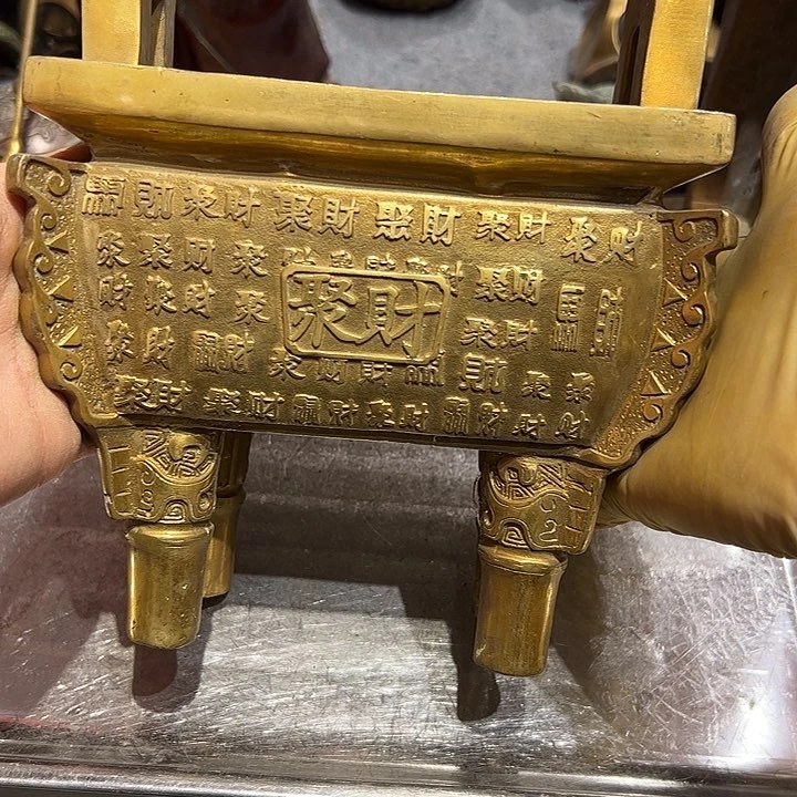 祥*鹤微瑕疵黄铜摆件工艺品