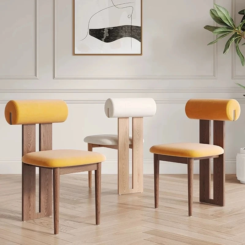 【河马椅】北欧实木餐椅家用简约现代中古风餐厅靠背椅凳设计师河马