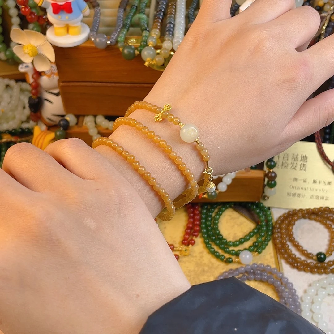 和田玉多圈手串未镶嵌