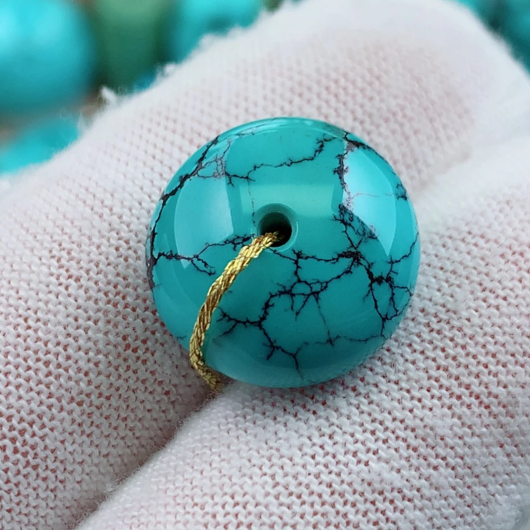 未镶嵌绿松石珠宝奇石14.4mm