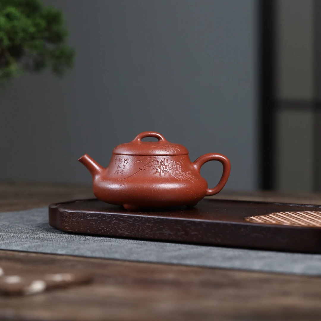 吉瓢原矿红降坡料200cc内推孔泡茶利器紫砂壶小容量茶具