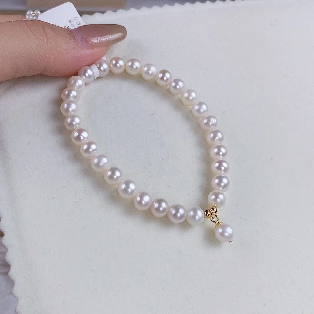 银S925镶嵌手绳淡水珍珠