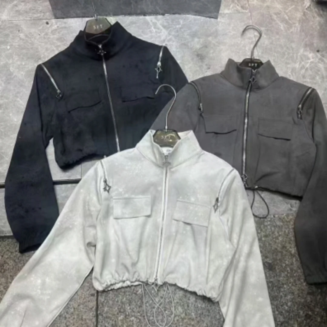 【C度笑笑推荐】25209新品时尚买手设计款晕染重工短款外套