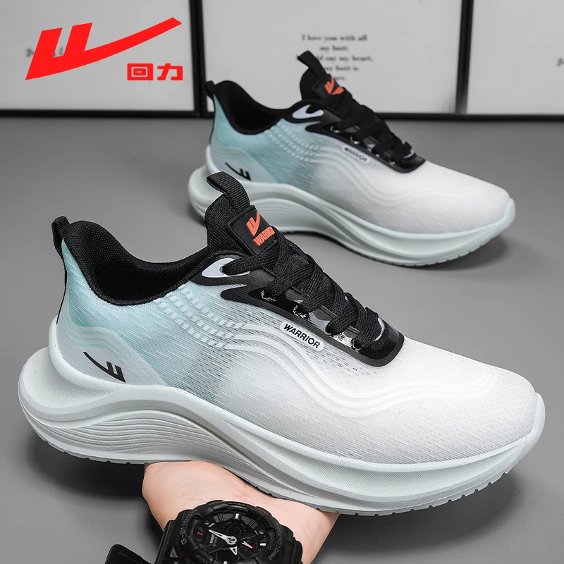 Warrior/回力春季正品百搭潮流透气时尚飞织网面跑步鞋男士运动鞋