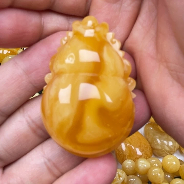 裸石蜜蜡未镶嵌蜜蜡葫芦吊坠