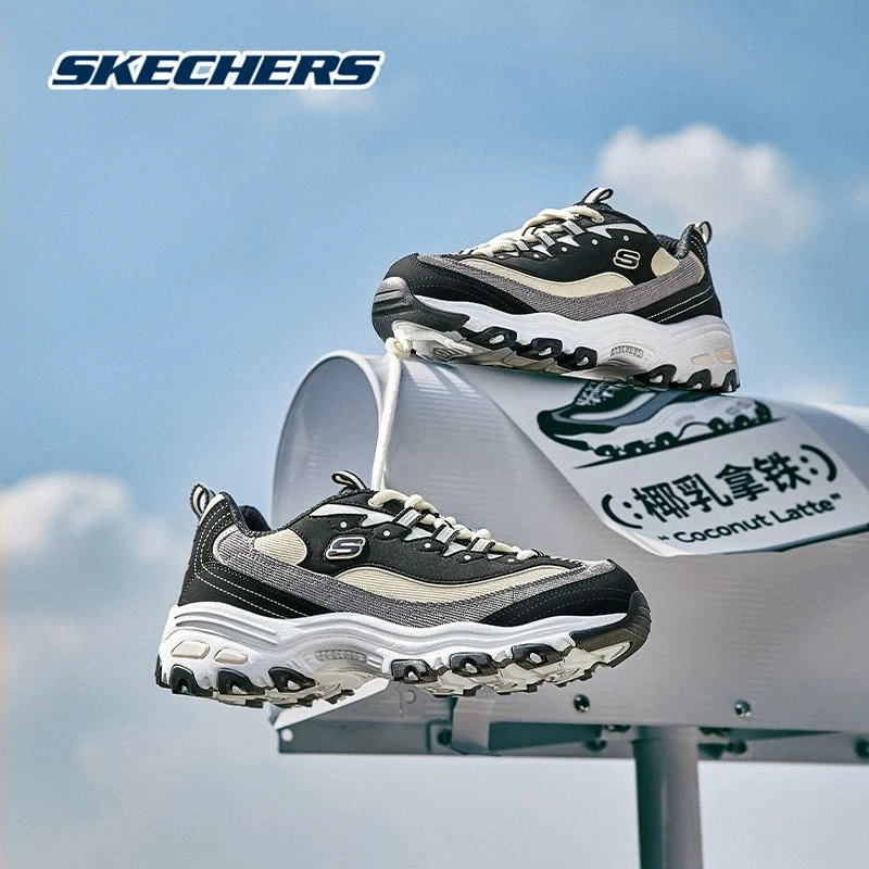SKECHERS/斯凯奇女鞋奶茶熊灯芯绒厚底老爹鞋休闲运动鞋149906