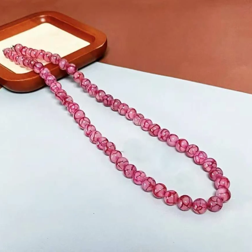 聚鑫珠宝血胆金莲药珀因子血丝项链(粉)