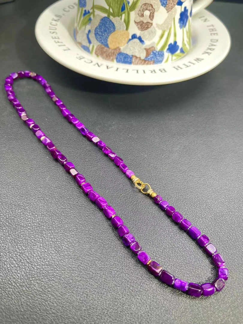 潮生石丨18K金舒俱来丝绒魔方项链长43cm/多样性发其一/22140183